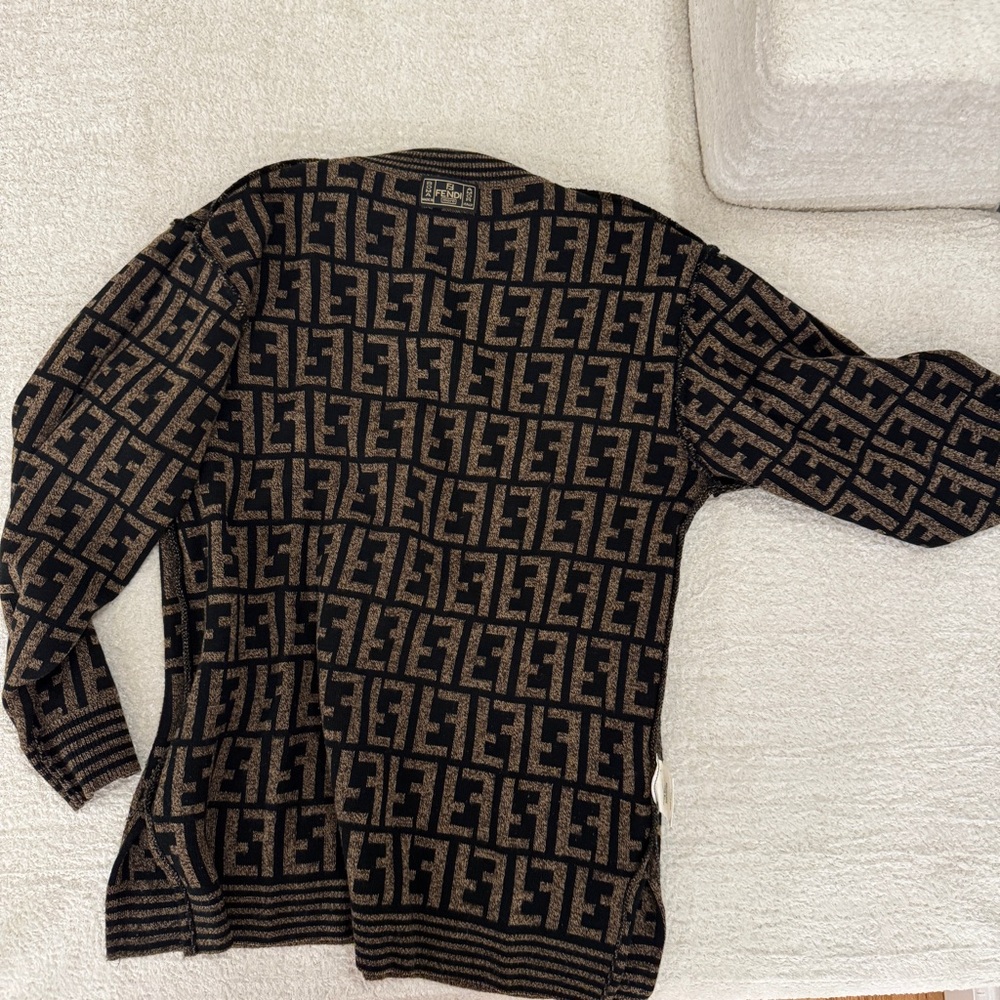 Authentic FENDI Zucca FF Logo Classic Mockneck Wool Sweater | Size L-XL - Picture 8 of 9